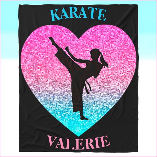Girls Karate Fleece Blanket Deken