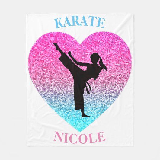 Girls Karate Fleece Blanket Deken (Voorkant)