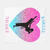 Girls Karate Fleece Blanket Deken (Voorkant (Horizontaal))