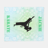 Girls Karate Floral Fleece Deken (Voorkant (Horizontaal))