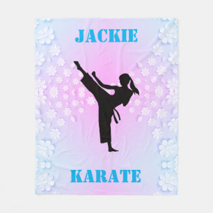 Girls Karate Floral Fleece Deken