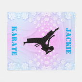 Girls Karate Floral Fleece Deken (Voorkant (Horizontaal))