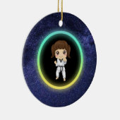 Girls Karate Galaxy Keramisch Ornament (Rechts)