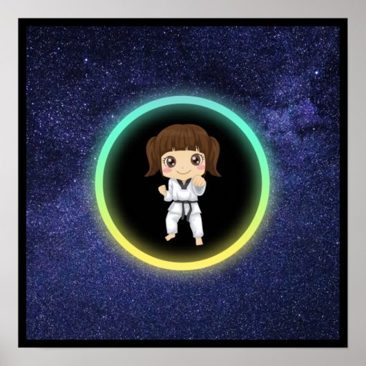 Girls Karate Galaxy Poster (Voorkant)