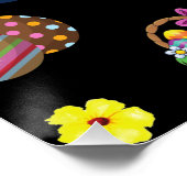 Girls Karate Happy Paasdecoratief Perfect Poster (Hoek)