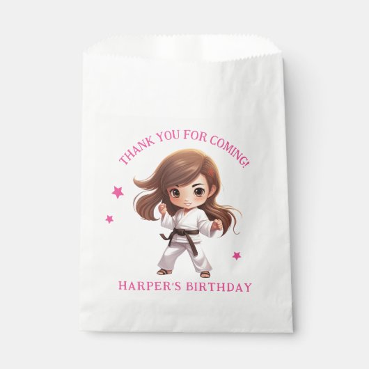 Girl's Karate Martial Arts Verjaardagsfeest Bedankzakje (Voorkant)