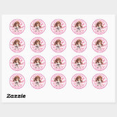 Girl's Karate Martial Arts Verjaardagsfeest Ronde Sticker (Vel)