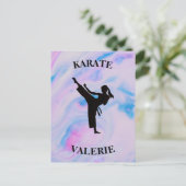 Girls Karate Pastel Swirl Briefkaart (Staand voorkant)
