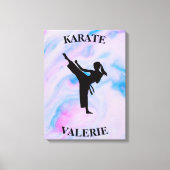 Girls Karate Pastel Swirl Canvas Afdruk (Voorkant)