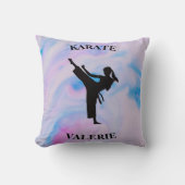 Girls Karate Pastel Swirl Kussen (Voorkant)