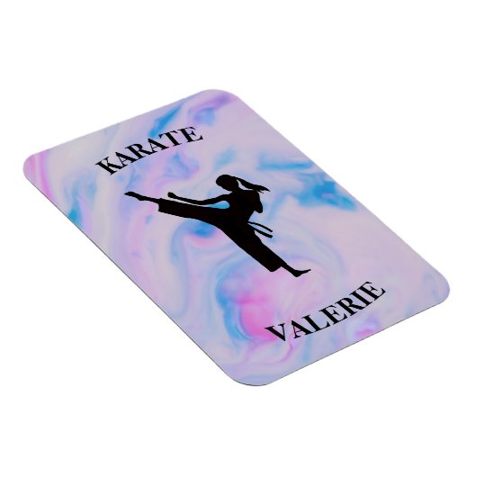 Girls Karate Pastel Swirl Magneet (Rechterzijde)