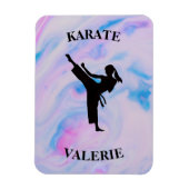 Girls Karate Pastel Swirl Magneet (Verticaal)