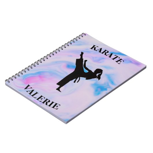 Girls Karate Pastel Swirl Notitieboek (Linkerzijde)