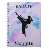 Girls Karate Pastel Swirl Notitieboek (Voorkant)
