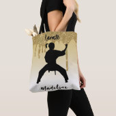 Girls Karate Stance Gold Glitter Drip Ombre Tote Bag (Dichtbij)