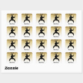 Girls Karate Stance Gold Glitter Drip Ombre Vierkante Sticker (Vel)