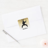 Girls Karate Stance Gold Glitter Drip Ombre Vierkante Sticker (Envelop)
