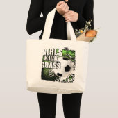 Girls Kick Grass Grote Tote Bag (Voorkant (product))
