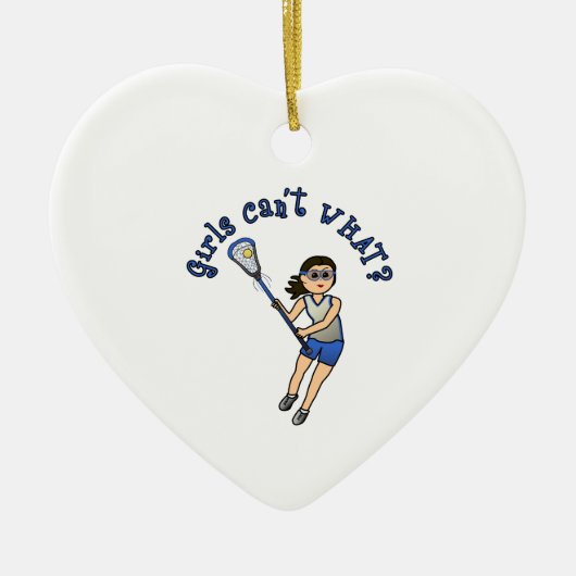 Girls Lacrosse Blue Keramisch Ornament (Voorkant)