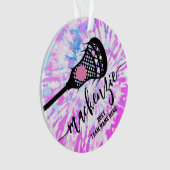 Girls Lacrosse Bright Pink Tie Dye Ornament (voorkant)