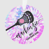 Girls Lacrosse Bright Pink Tie Dye Ornament (voorkant)