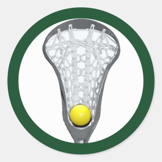 Girls Lacrosse Classic Round Sticker (Voorkant)