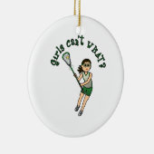 Girls Lacrosse Green Keramisch Ornament (Rechts)