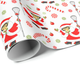 Girls Lacrosse Holiday Gift Cadeaupapier