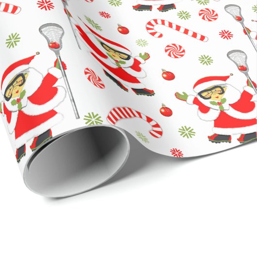 Girls Lacrosse Holiday Gift Cadeaupapier (Rol Hoek)