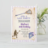 Girls Lacrosse party Invitation Kaart (Staand voorkant)