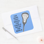 Girls Lacrosse Quote Vierkante Sticker (Envelop)