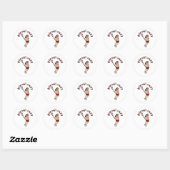 Girls Lacrosse Red Ronde Sticker (Vel)