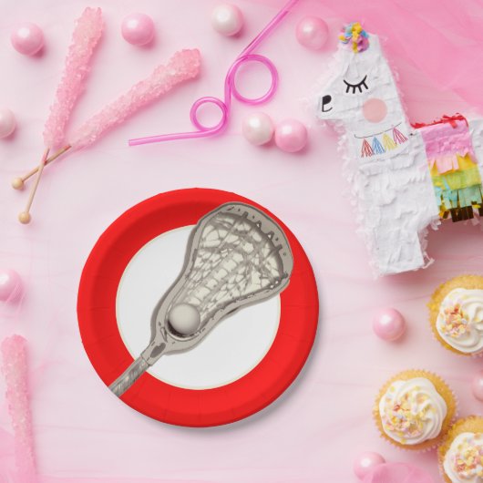 Girls Lacrosse Team Red Papieren Bordje (Feest)