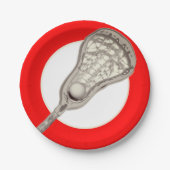 Girls Lacrosse Team Red Papieren Bordje (Voorkant)