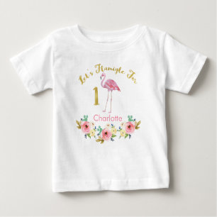 Girls Lets Flamingle 1st Birthday Shirt