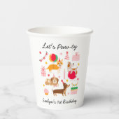 Girl's Let's Pawty Party Ready Dogs Verjaardag Papieren Bekers (Achterkant)