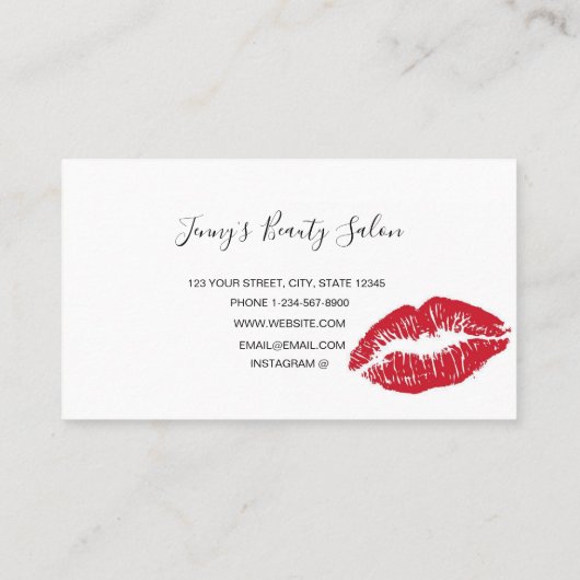 Girls Lipstick Visitekaartje (Achterkant)