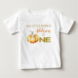 Girls Little Pumpkin 1st Birthday T-shirt