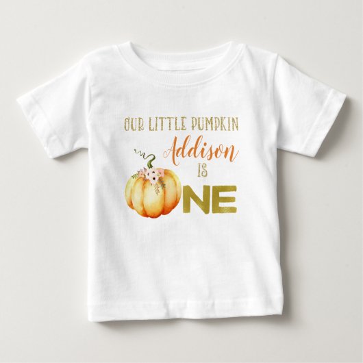Girls Little Pumpkin 1st Birthday T-shirt (Voorkant)