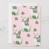 Girls Llama Birthday Invitation Kaart (Achterkant)
