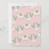 Girls Llama en cactus Birthday Invitation Kaart (Achterkant)