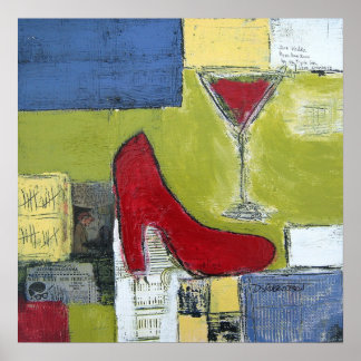 Girls Love Cosmos & Red Shoes van Dan Robertson Poster