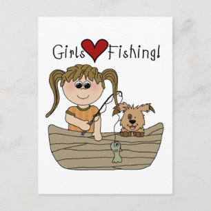 Girls Love Fishing Briefkaart