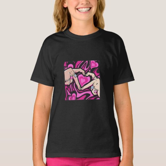Girls Love Heart T-shirt (Voorkant)