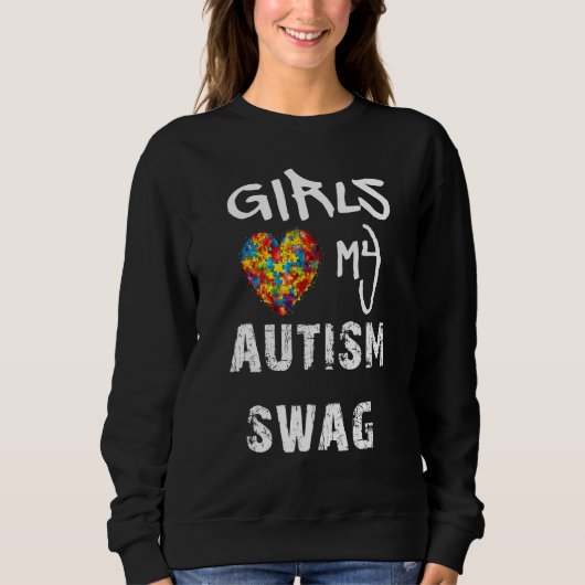 Girls Love My Autism Swag Autistic Boy Awareness Trui (Voorkant)