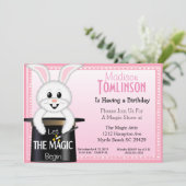 Girls Magic Show Birthday Party Invitations Kaart (Staand voorkant)