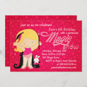 Girls Magic Theme Birthday Kaart (Voorkant / Achterkant)