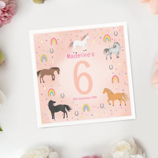 Girls Magical Girly Pink Unicorn Kids Birthday Servet