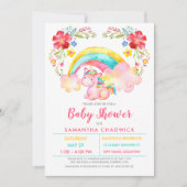 Girls Magical Unicorn Baby shower Kaart (Voorkant)