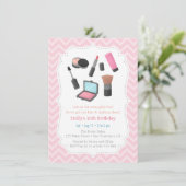 Girls Makover Birthday Party Invitations Kaart (Staand voorkant)